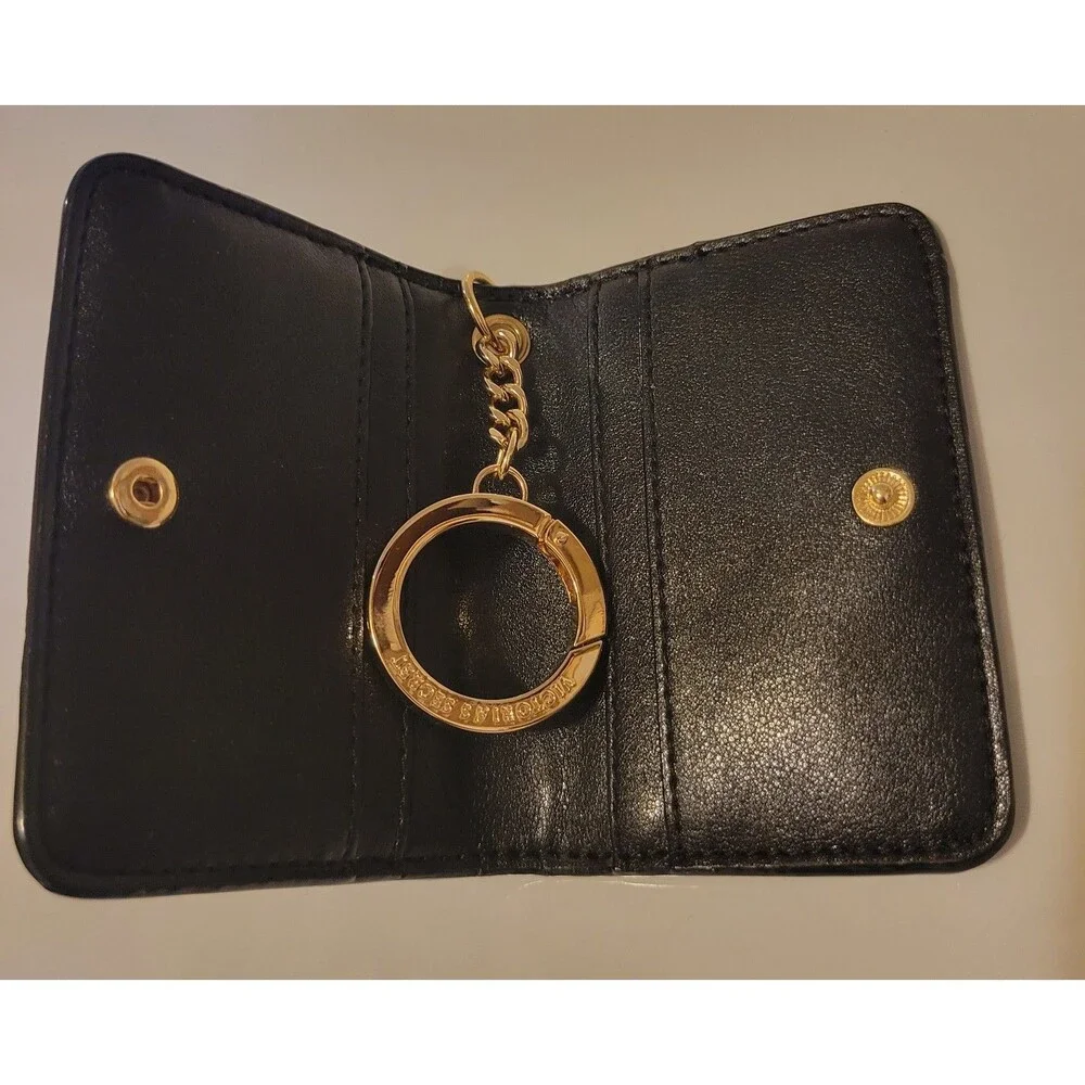 Victoria's Secret Black leather keychain wallet